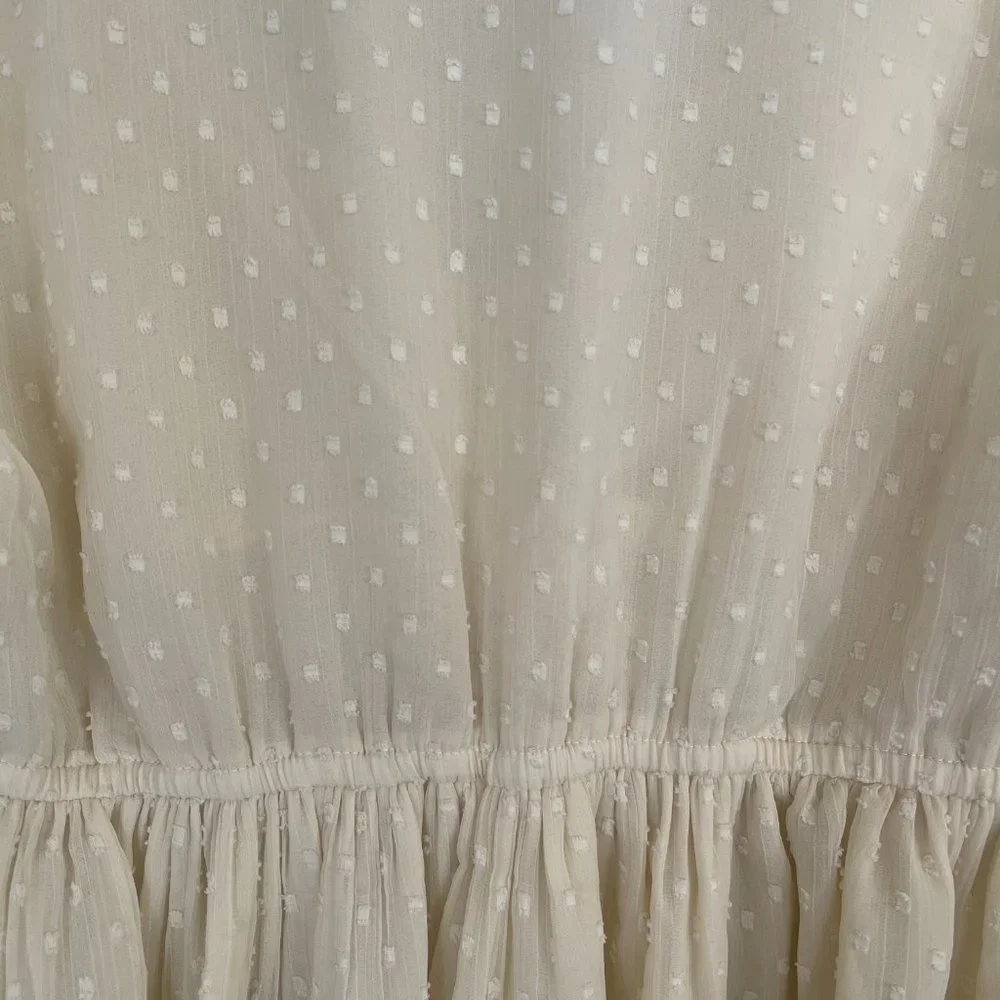 American Eagle Cream Peplum Blouse Size Medium - Picture 4 of 9